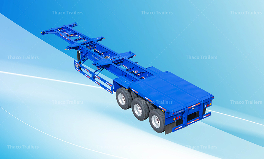 Sơ mi rơ mooc Xương 40 feet 3 trục 12 khóa