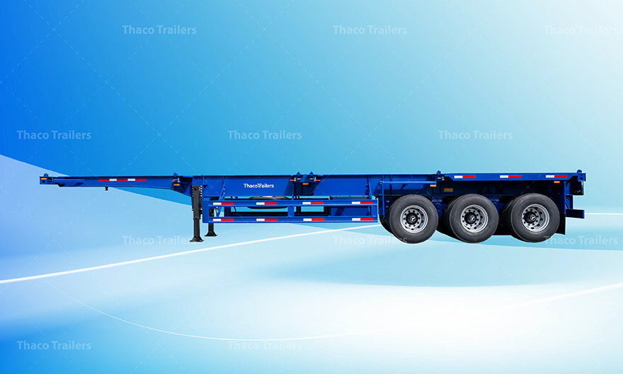 Ứng dụng thực tế của sơ mi rơ mooc xương 40 feet 3 trục 12 khóa.