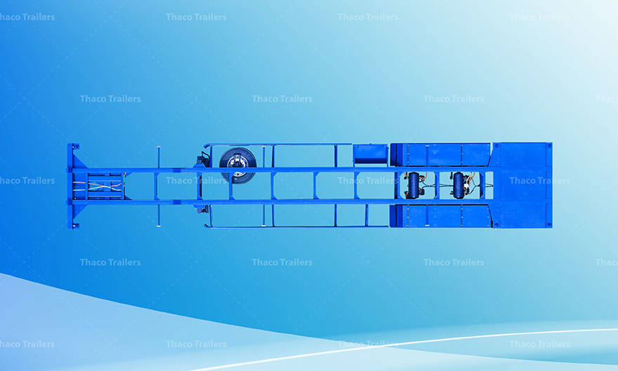 Kết cấu khung xương và dầm chính của mooc cổ cò 45 ft 3 trục Thaco Trailers