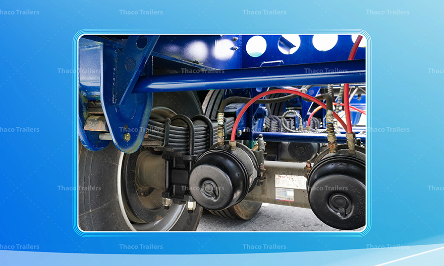 Hệ thống treo có vai trò quan trọng trong việc đảm bảo sự ổn định cho moóc khi di chuyển.