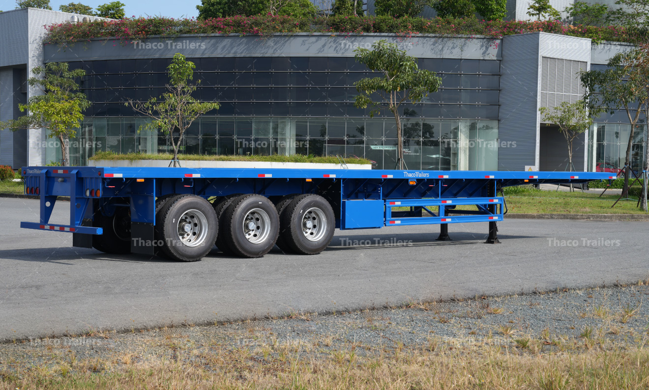 Sơ mi rơ moóc sàn 45 feet 3 trục 10 khoá Thaco Trailers.