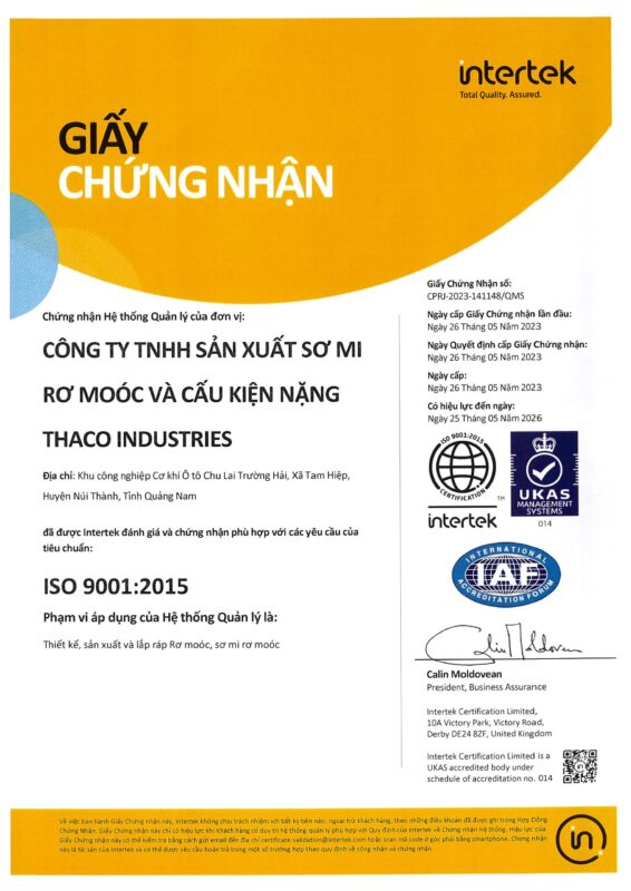 Chứng nhận chất lượng