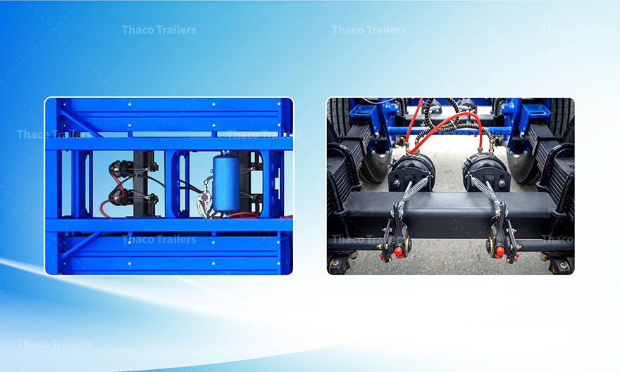 Hệ thống phanh hơi hai trục, phân bổ lực phanh chính xác giữa các trục