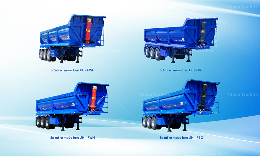 Thaco Trailers cung cấp 4 dòng sơ mi rơ mooc ben chủ lực, phục vụ đa dạng nhu cầu vận chuyển