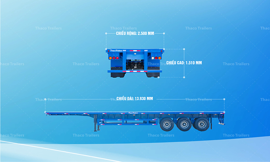Thông số tiêu chuẩn của xe mooc sàn tại thị trường Việt Nam.
