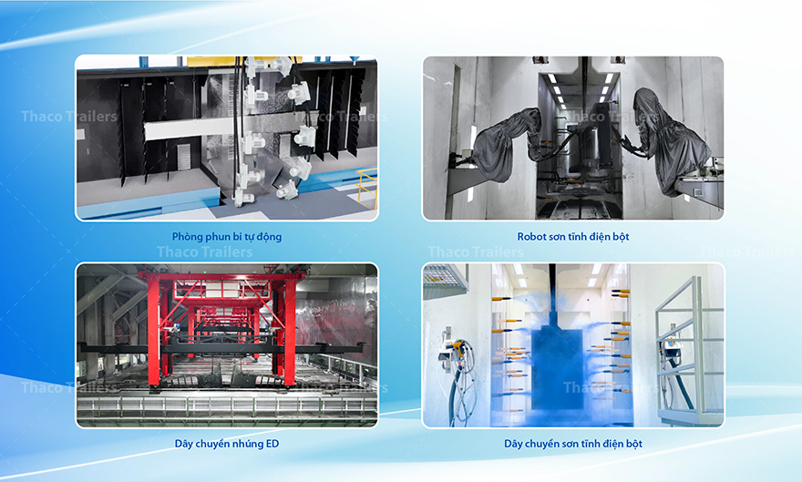Dây chuyền sơn tĩnh điện hiện đại giúp moóc bền màu
