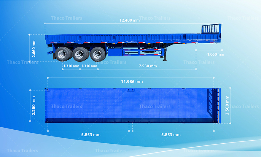 Sơ mi rơ moóc tải lửng có tải trọng cao