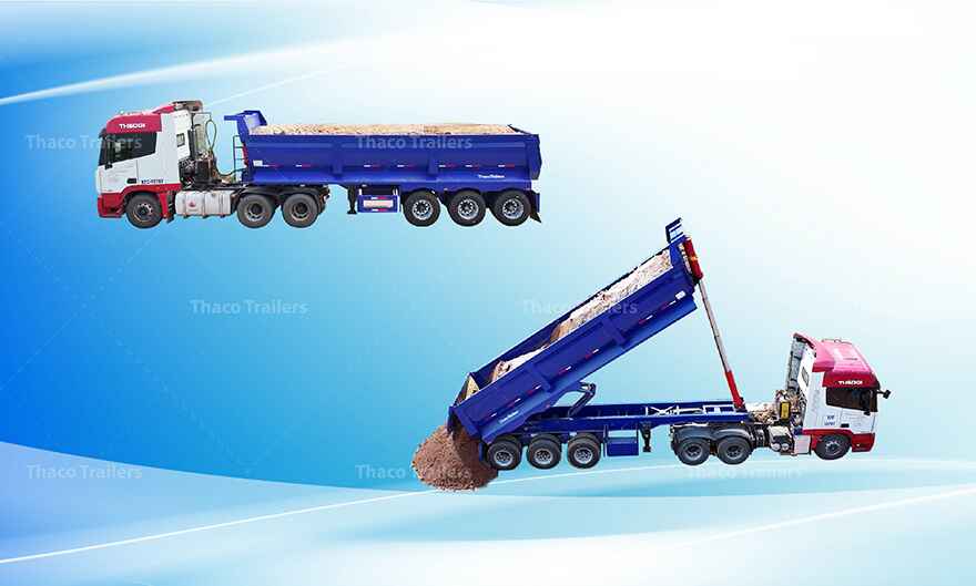 sơ mi rơ moóc ben Thaco Trailers vận chuyển hàng rời an toàn